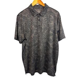 Flag & Anthem Madeflex Golf Polo Muted Gray Floral Mens Med. Activewear Casual